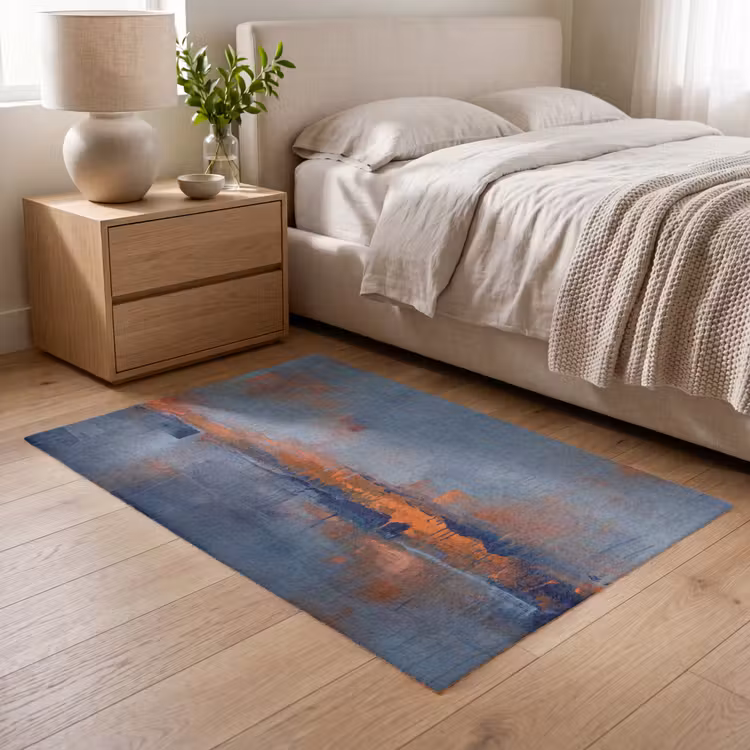 Vloerkleed - Abstract - Kleuren - Modern - Oranje - Grijs — 5