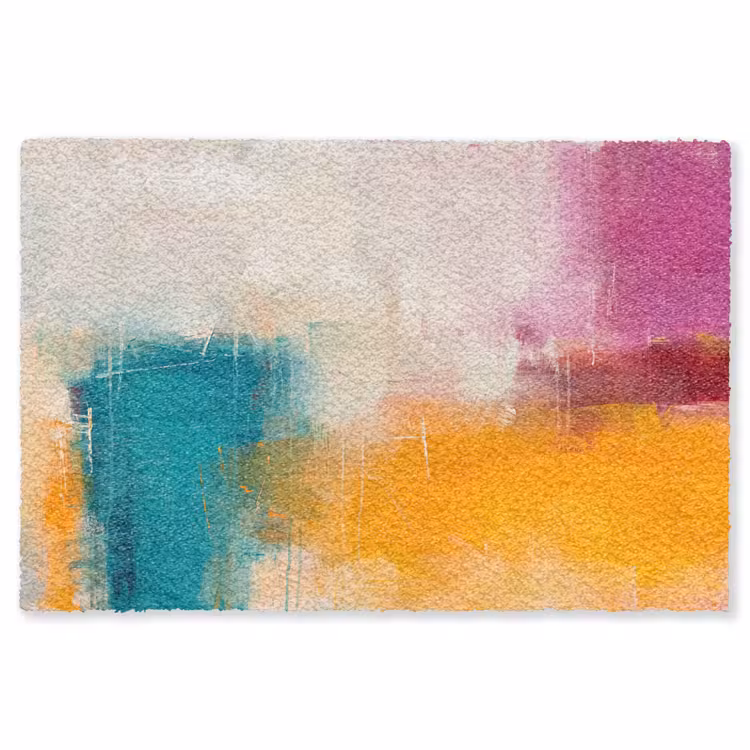 Vloerkleed - Abstract - Kleurrijk - Modern - Kunst - Oranje — 1