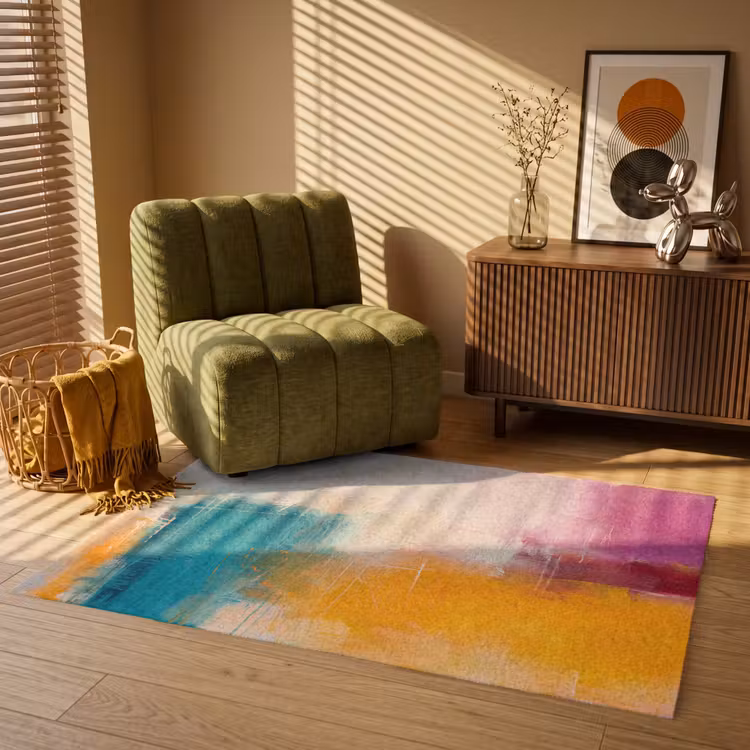 Vloerkleed - Abstract - Kleurrijk - Modern - Kunst - Oranje — 2