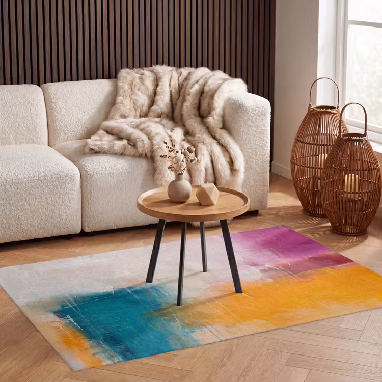 Vloerkleed - Abstract - Kleurrijk - Modern - Kunst - Oranje — 3