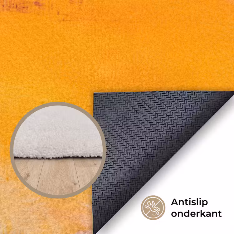 Vloerkleed - Abstract - Kleurrijk - Modern - Kunst - Oranje — 4