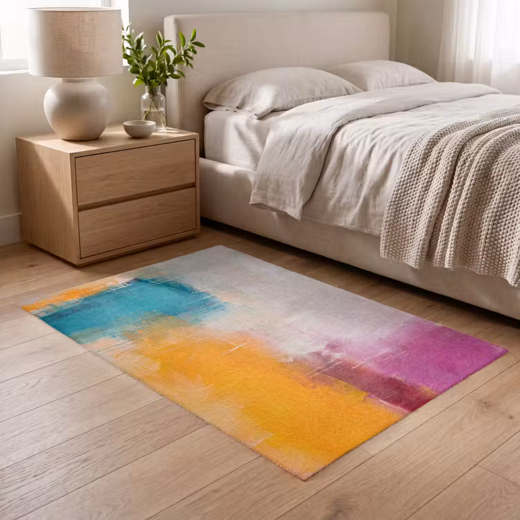 Vloerkleed - Abstract - Kleurrijk - Modern - Kunst - Oranje — 5