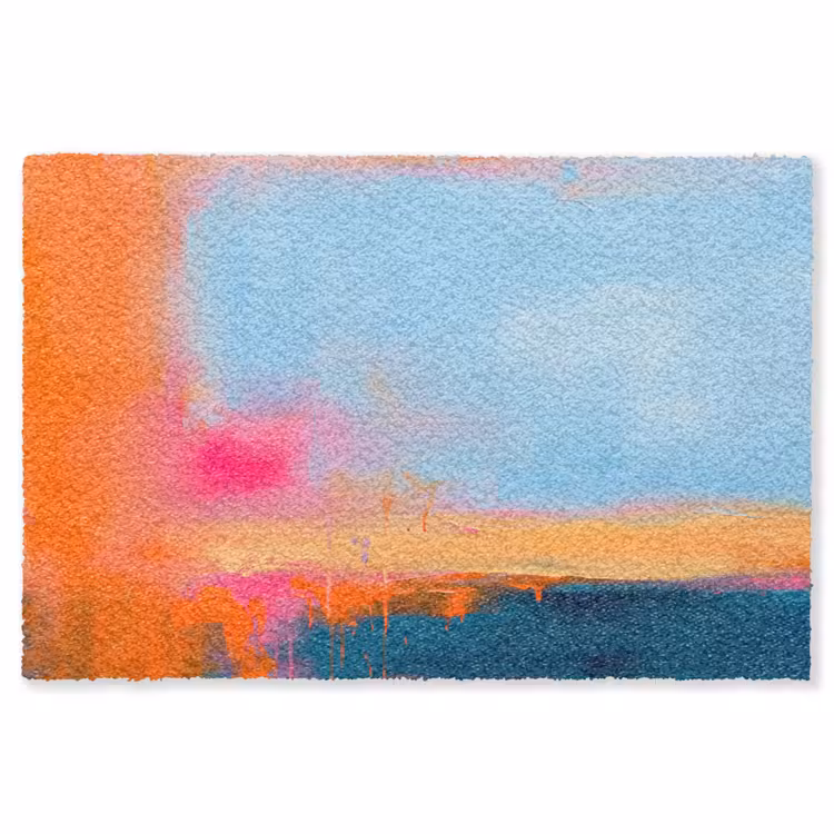 Vloerkleed - Abstract - Kleurvlakken - Modern - Oranje - Blauw — 1