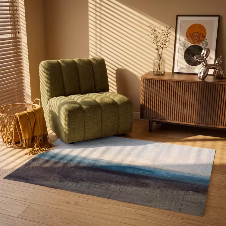Vloerkleed - Abstract - Landschap - Horizon - Blauw - Modern — 2