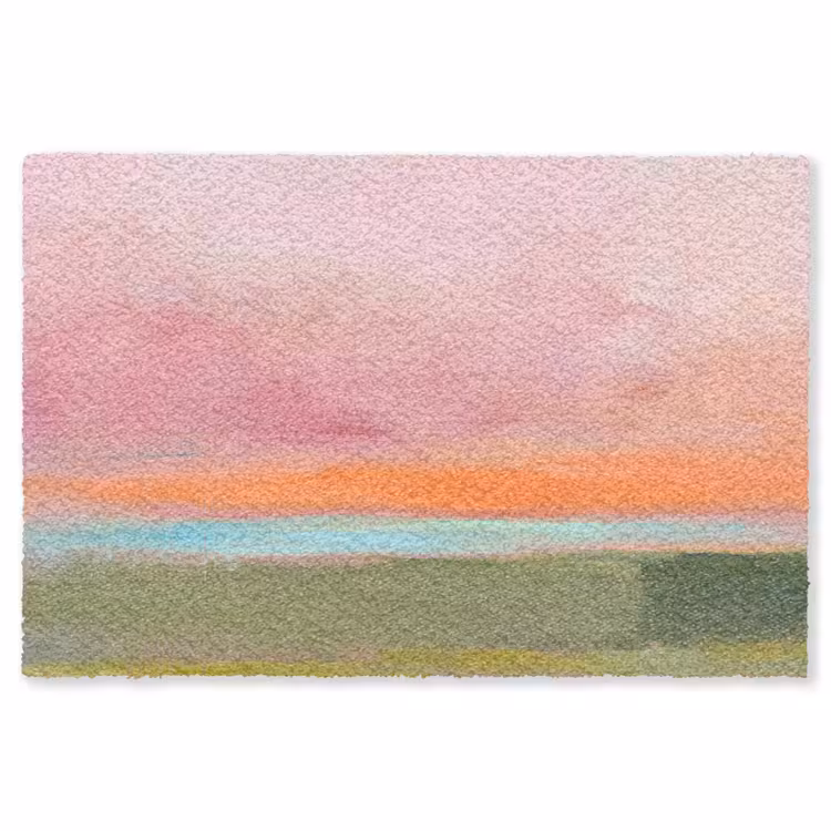 Vloerkleed - Abstract - Landschap - Modern - Roze - Oranje — 1