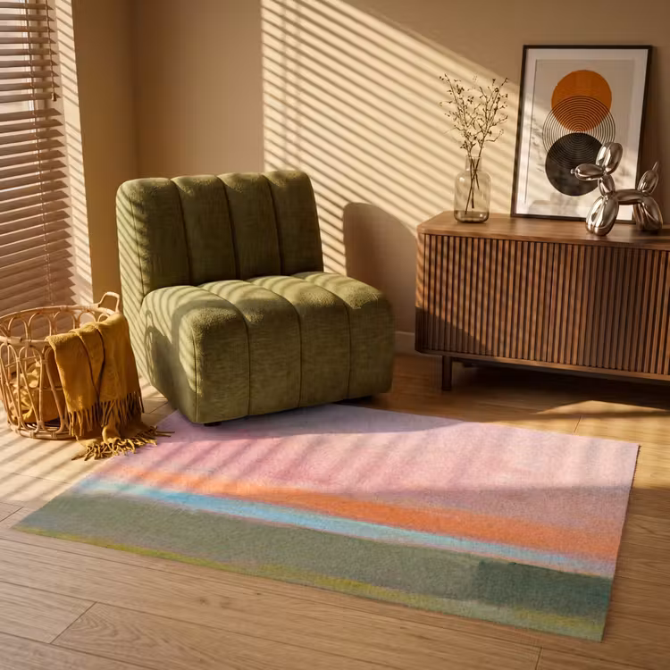 Vloerkleed - Abstract - Landschap - Modern - Roze - Oranje — 2