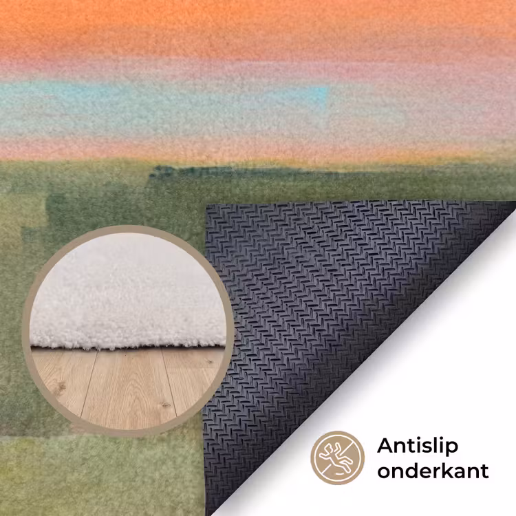 Vloerkleed - Abstract - Landschap - Modern - Roze - Oranje — 4