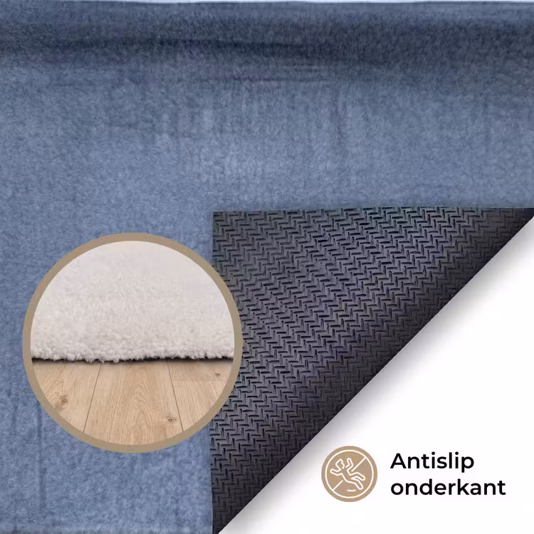 Vloerkleed - Abstract - Horizontale lijn - Minimalistisch - Donkerblauw - Kunst — 4