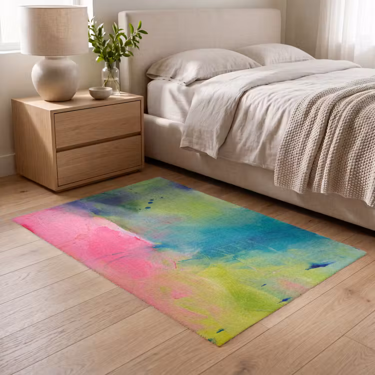 Vloerkleed - Abstract - Kleuren - Modern - Groen - Roze — 5