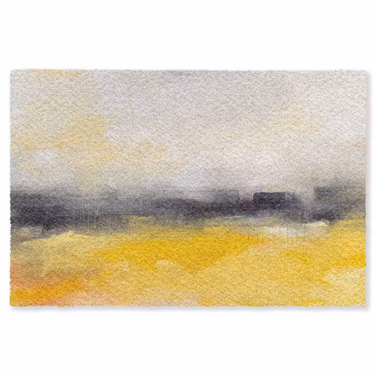 Vloerkleed - Abstract - Landschap - Modern - Geel — 1