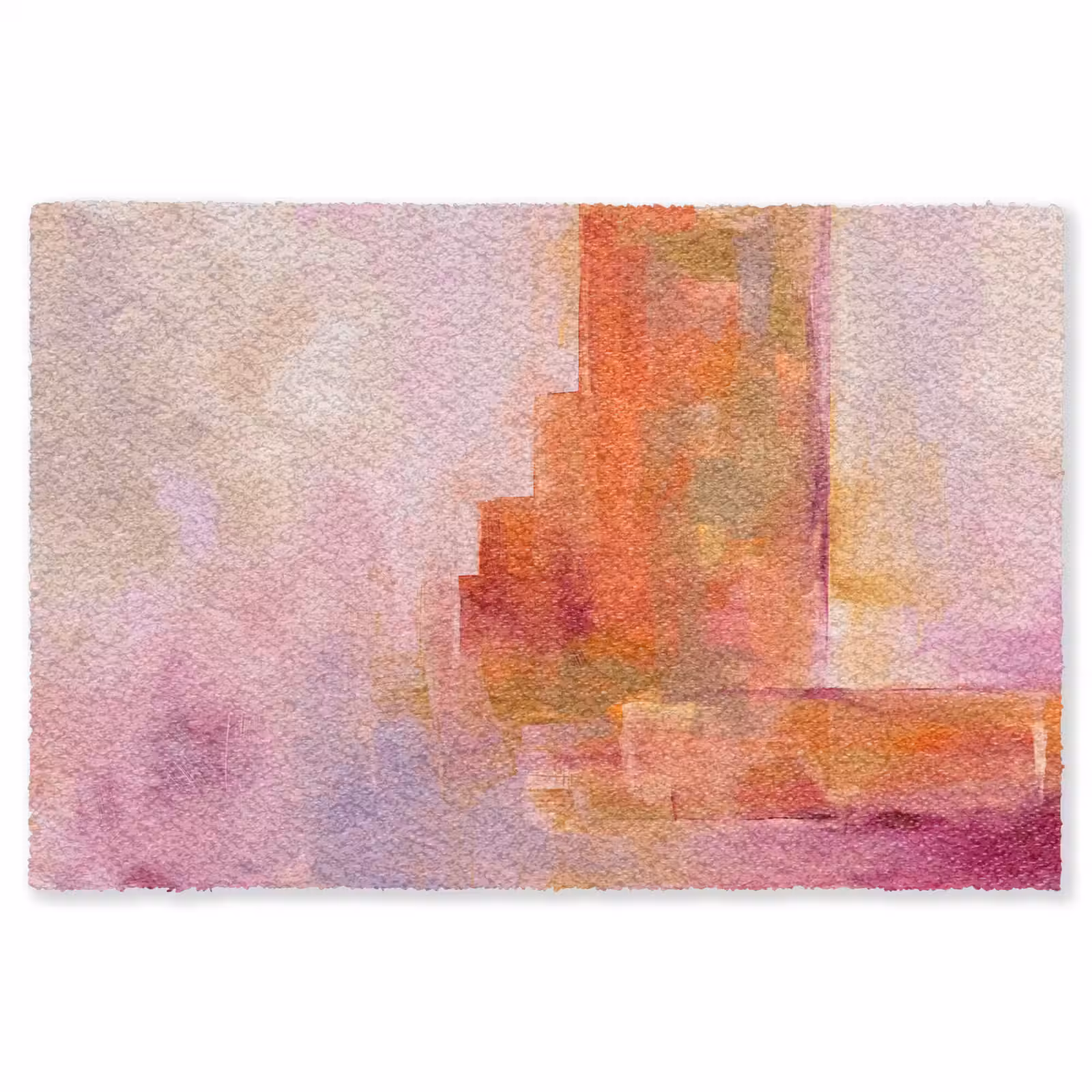 Vloerkleed - Abstract - Borstelstreken - Kunst - Paars - Goud — 1