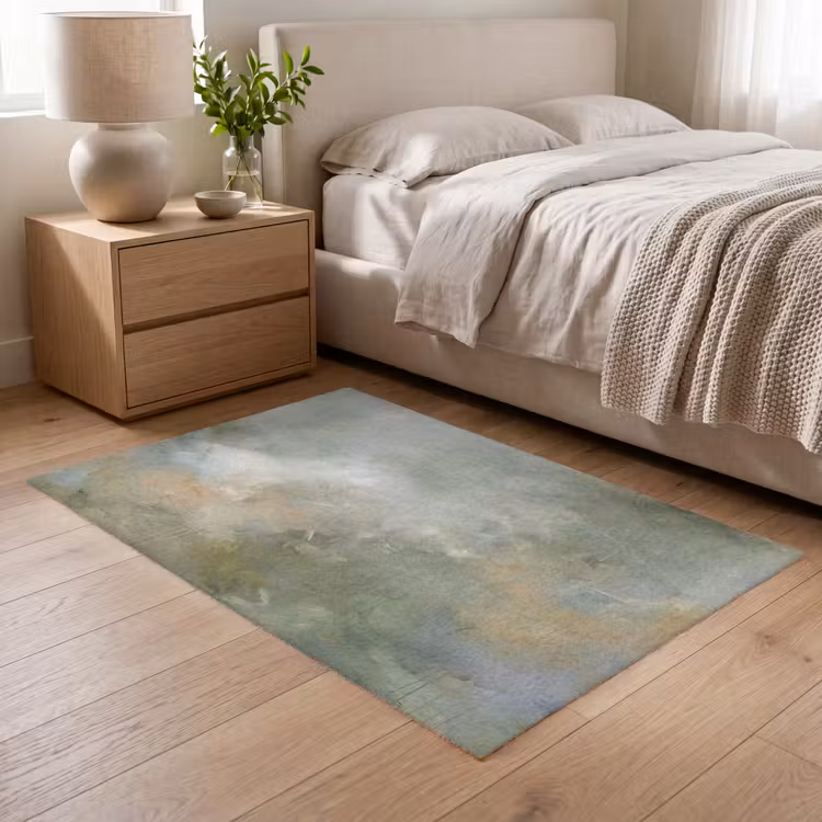 Vloerkleed - Abstract - Groen - Beige - Modern - Kunst — 5
