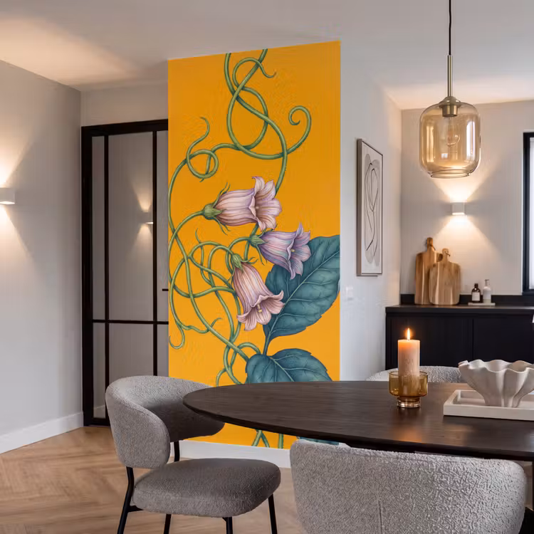Behang - Bloemen - Botanisch - Geel — 5