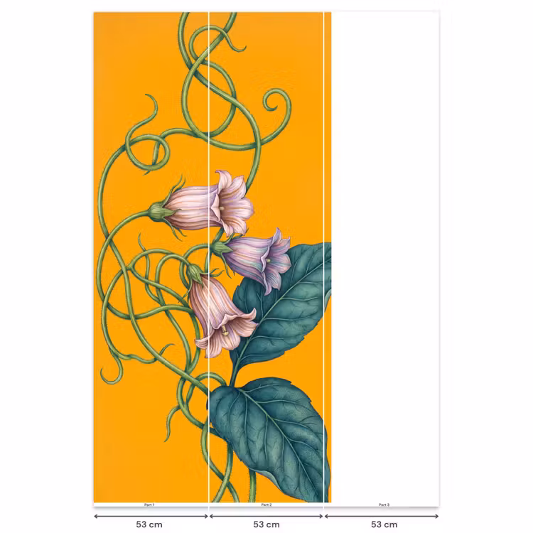 Behang - Bloemen - Botanisch - Geel — 6