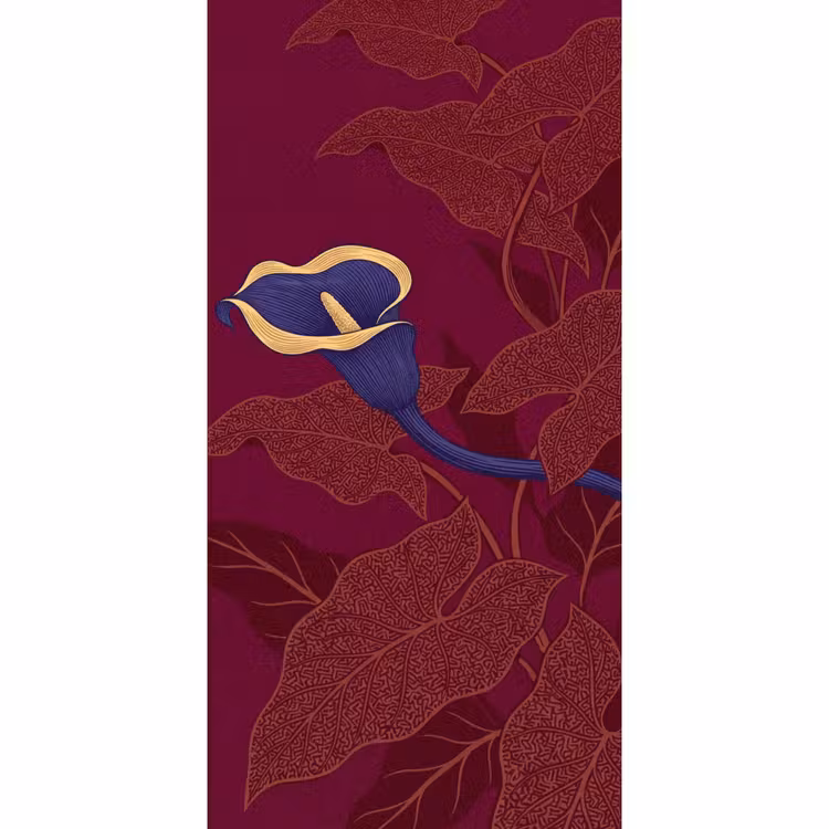 Behang - Bloemen - Modern - Paars — 2