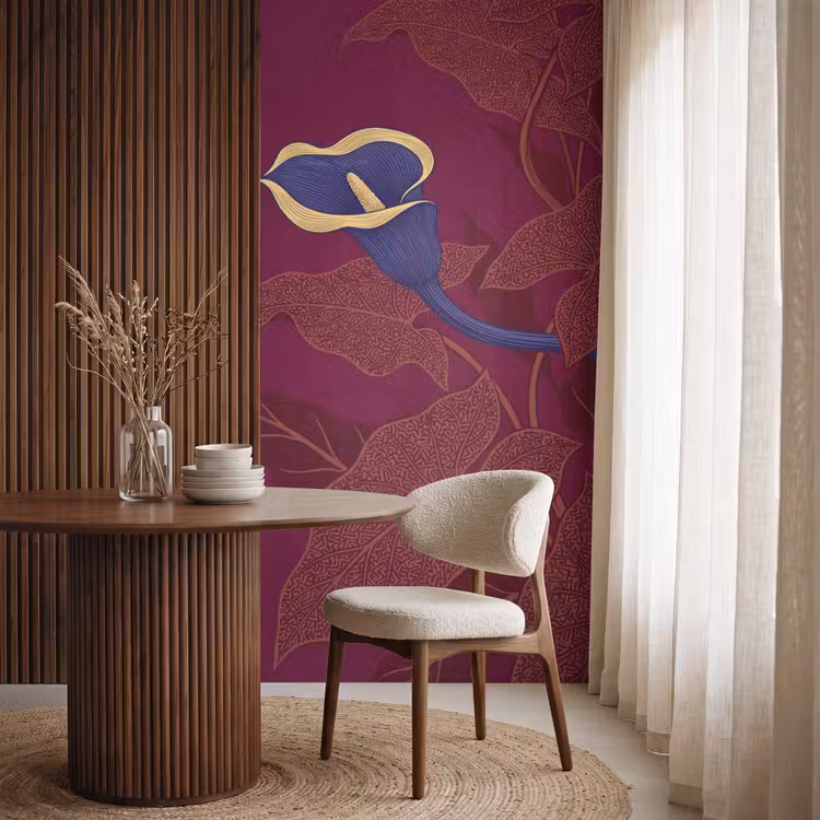 Behang - Bloemen - Modern - Paars — 4