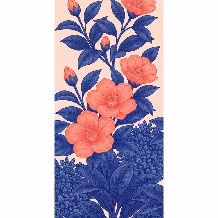 Behang - Bloemen - Bladeren - Botanisch — 2