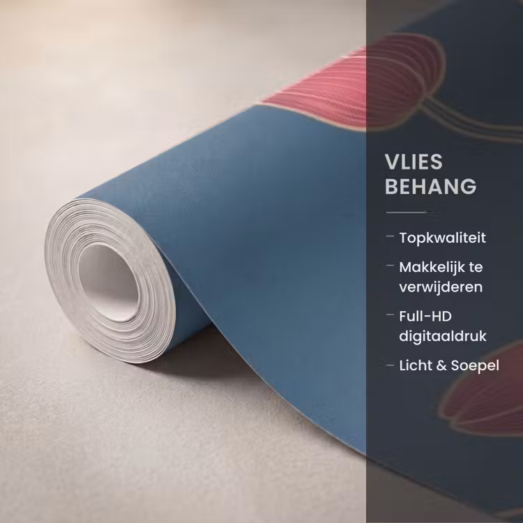 Behang - Bloemen - Rood - Goud — 3