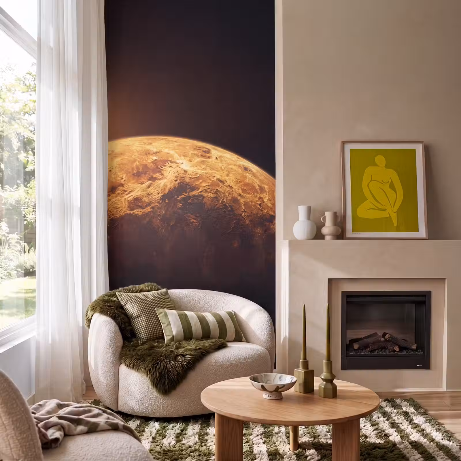 Behang - Planeet - Ruimte - Oranje — 1