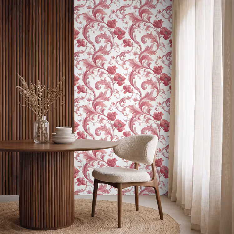 Behang - Barok - Patroon - Rood — 4