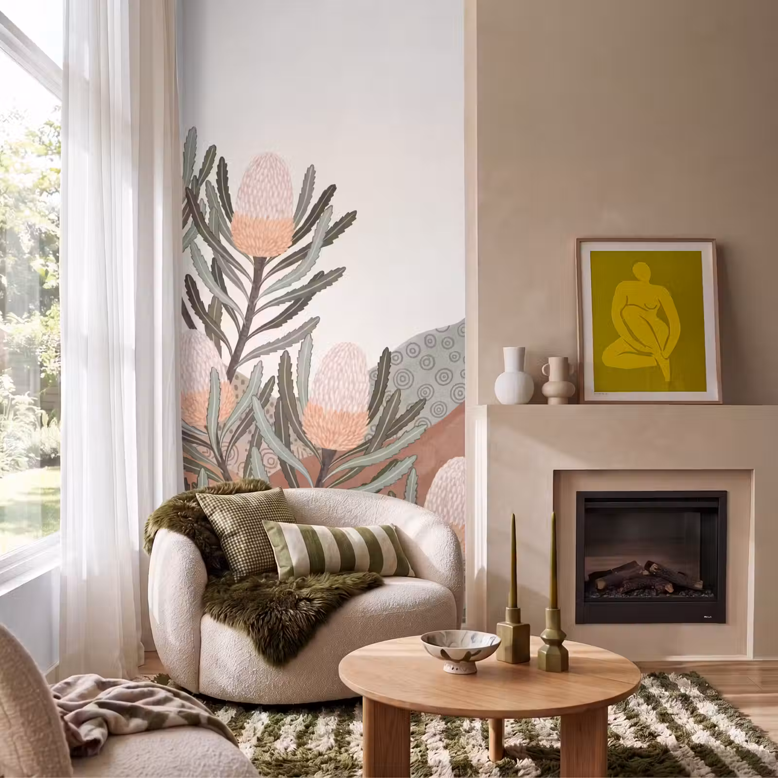 Behang - Modern - Heuvels - Terracotta — 1