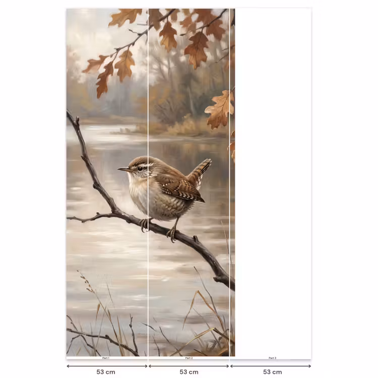 Behang - Winterkoninkje - Tak - Rivier - Natuur - Sfeervol — 6