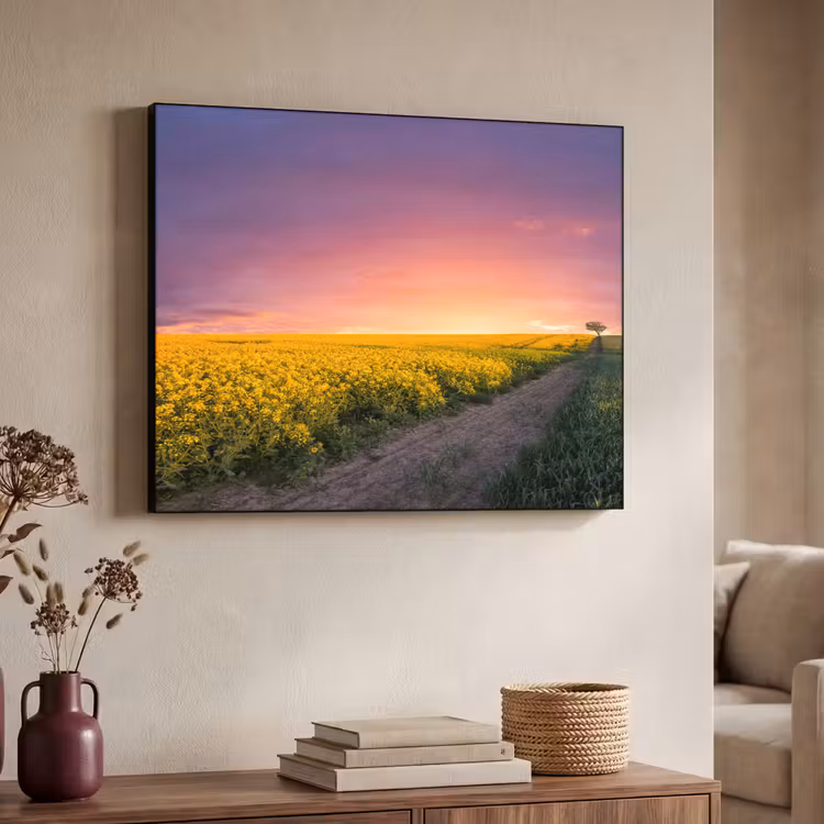 Art Frame - Bloemen - Weg - Lucht - Geel - Paars - Zonsondergang - Natuur — 7