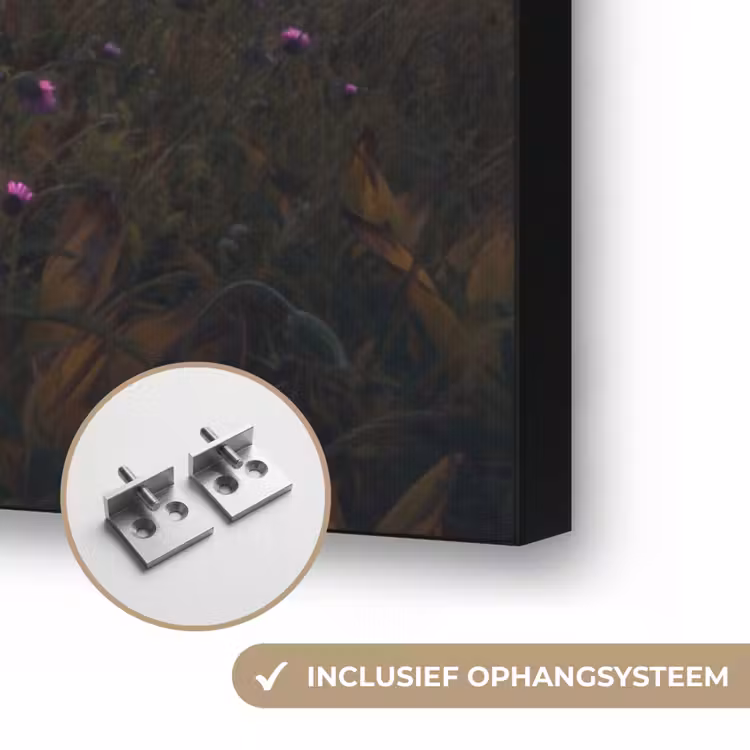 Art Frame - Bloemenveld - Gras - Bloemen - Planten - Zonsondergang - Oranje — 6