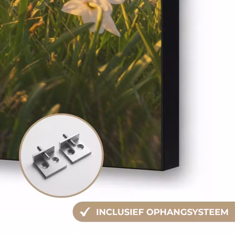 Art Frame - Bloemenveld - Heuvels - Zonsondergang - Berg - Natuur - Wit - Heuvels — 6