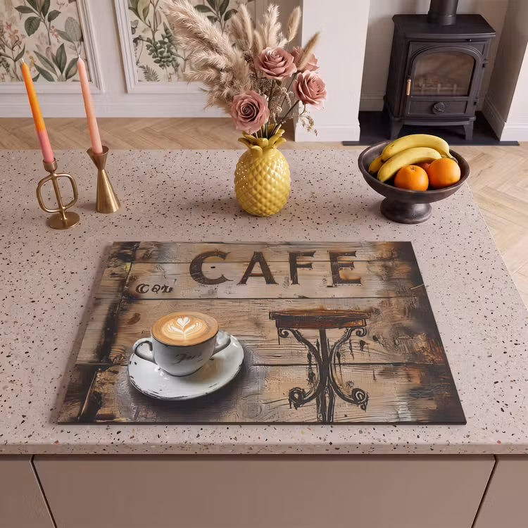 Inductie beschermer - Artistiek Koffie Moment — 2