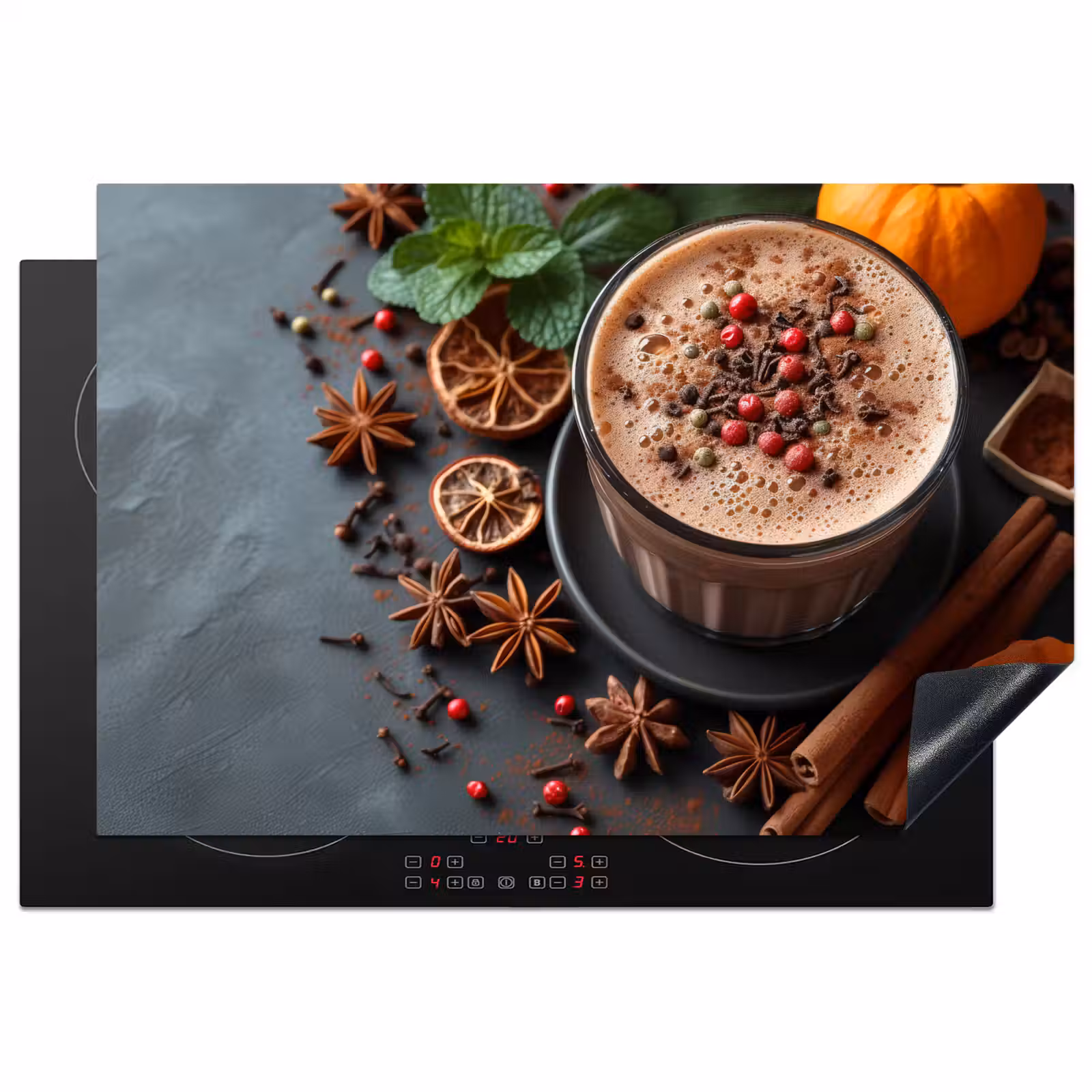 Inductie beschermer - Herfstige Specerijen Latte — 1