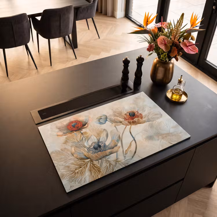 Inductie beschermer - Bloemen - Beige - Modern - Illustratie — 5