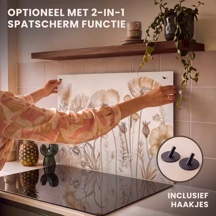 Inductie beschermer - Bloemen - Beige - Natuur - Illustratie — 10