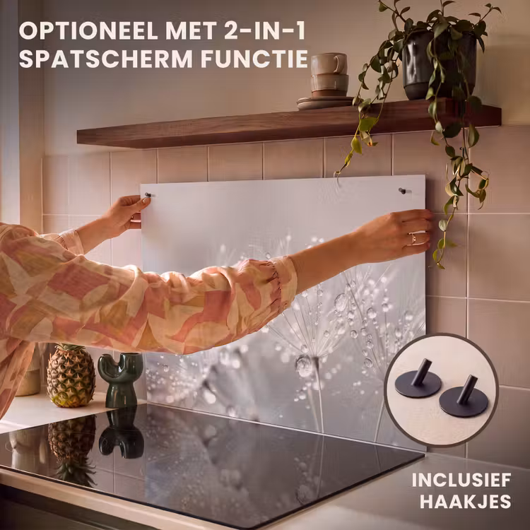 Inductie beschermer - Paardenbloem - Waterdruppels - Stilleven - Modern — 10
