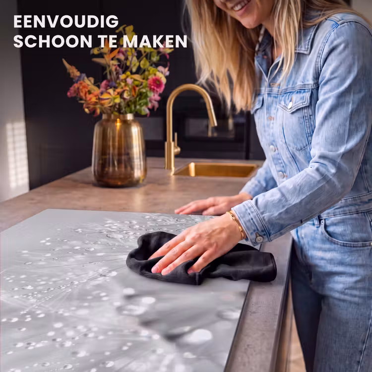 Inductie beschermer - Paardenbloem - Waterdruppels - Stilleven - Modern — 6