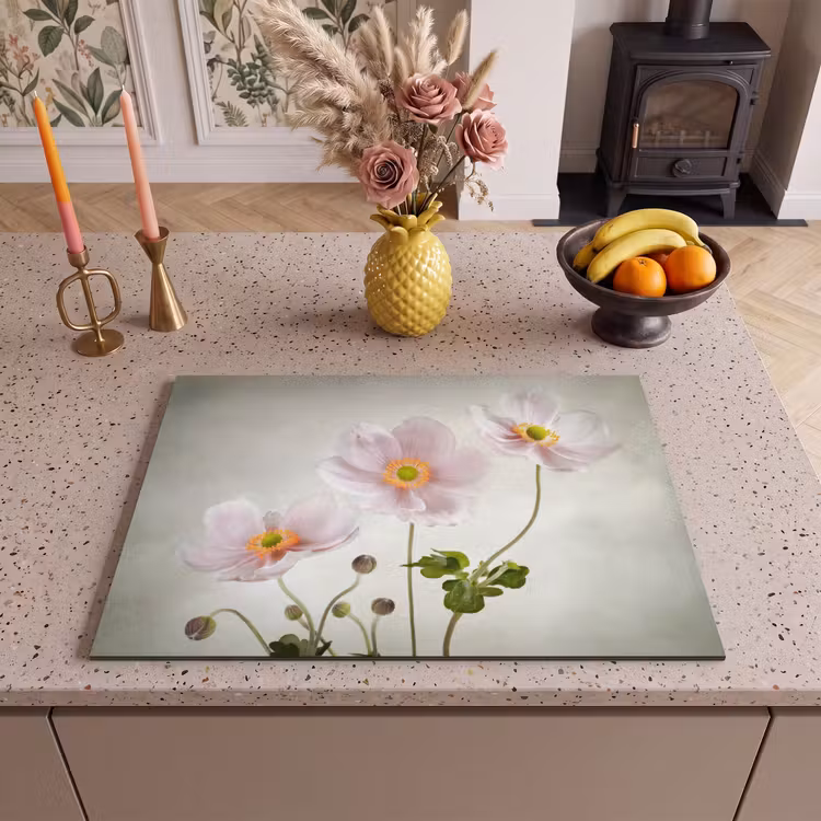 Inductie beschermer - Antieke Roze Anemoon Schilderij — 2
