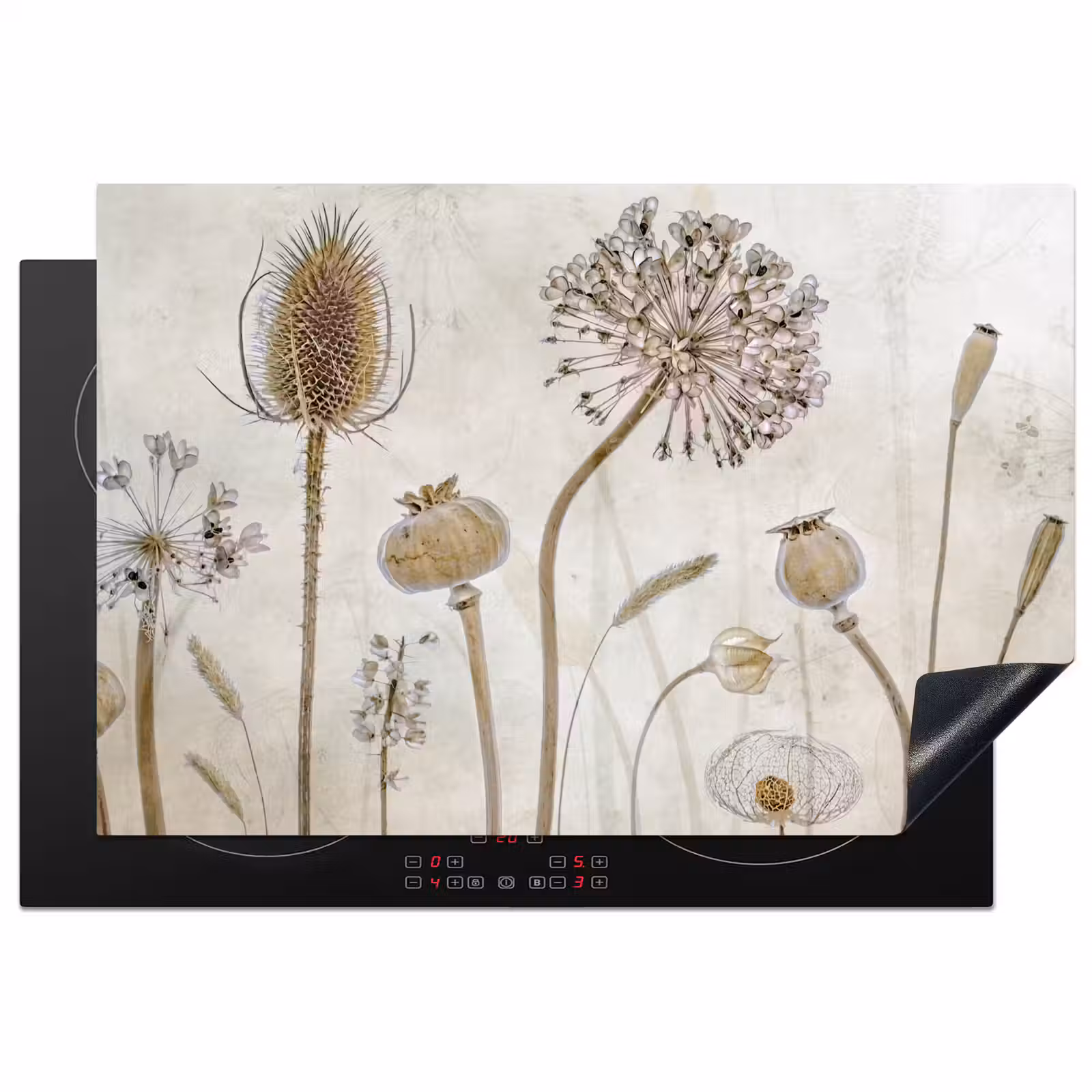 Inductie beschermer - Botanische Elegance in Sepia — 1