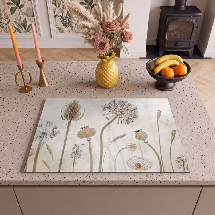 Inductie beschermer - Botanische Elegance in Sepia — 2