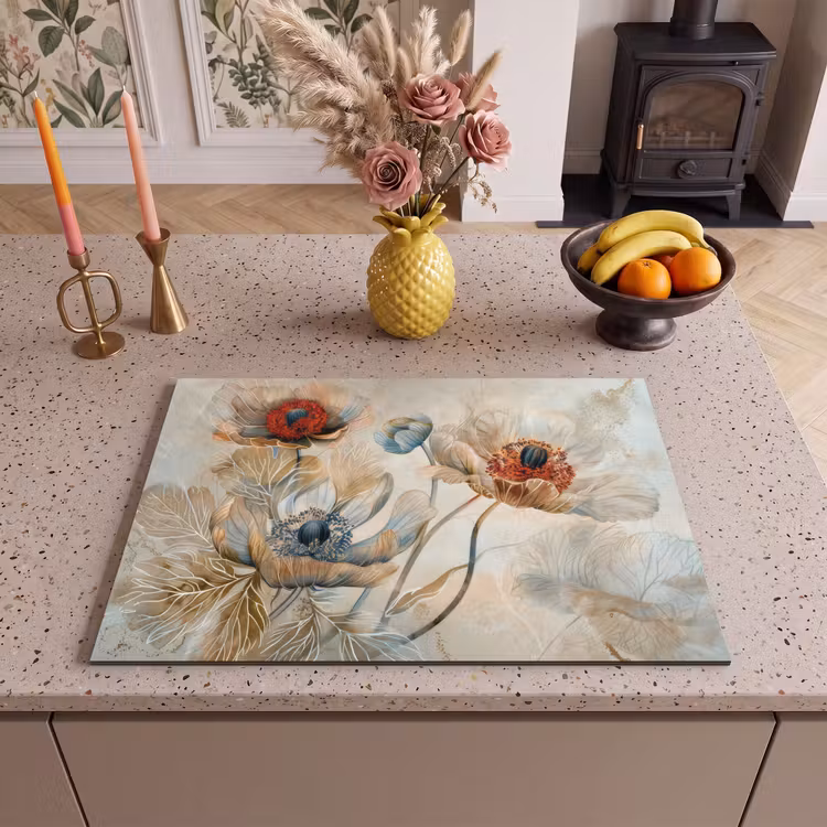 Inductie beschermer - Bloemen - Beige - Modern - Illustratie — 2