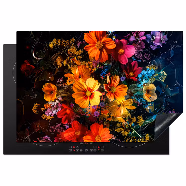 Inductie beschermer - Nachtelijke Bloemenpracht — 1