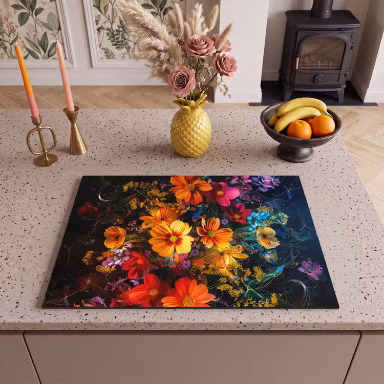 Inductie beschermer - Nachtelijke Bloemenpracht — 2