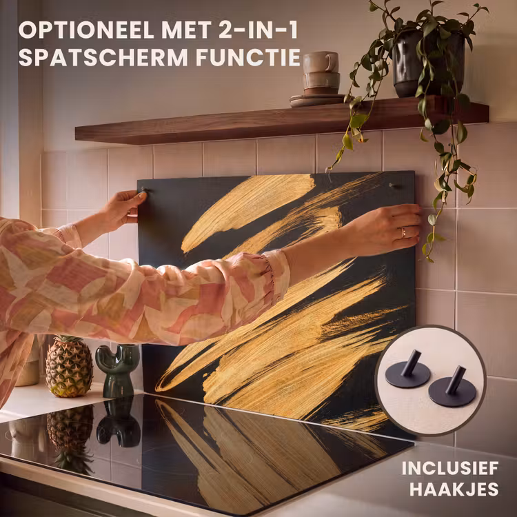 Inductie beschermer - Gouden Streken: Penseelslag en Elegantie — 10