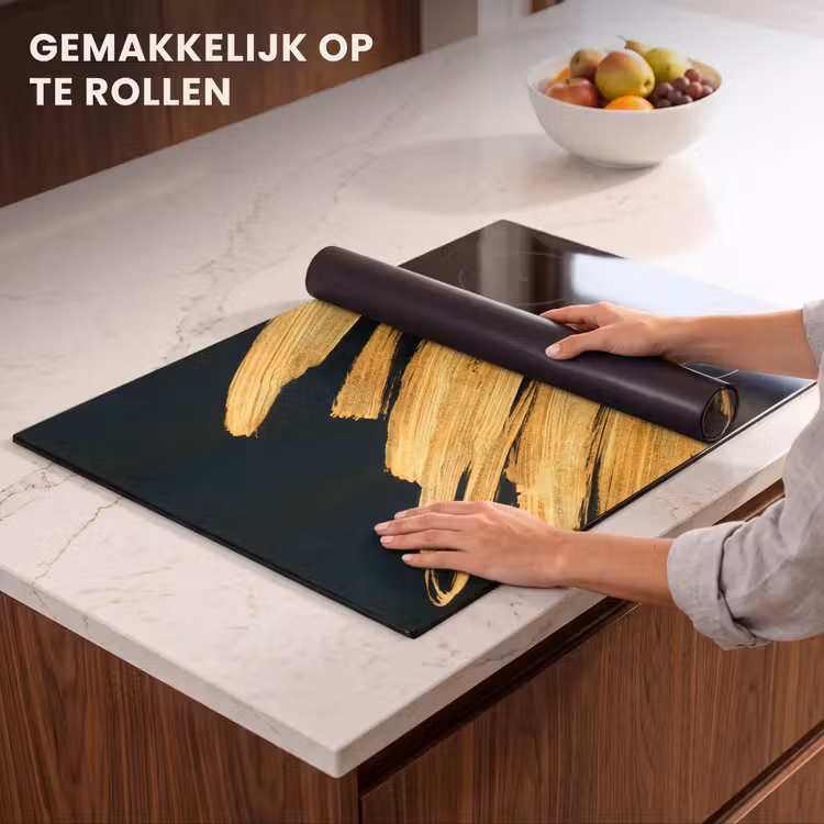 Inductie beschermer - Gouden Streken: Penseelslag en Elegantie — 7