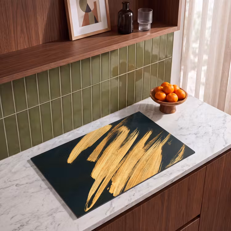 Inductie beschermer - Gouden Streken: Penseelslag en Elegantie — 8