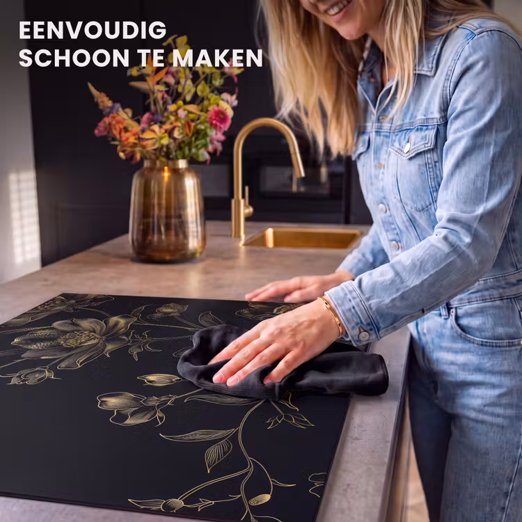 Inductie beschermer - Midnachtstuin in Monochrome Goud — 6