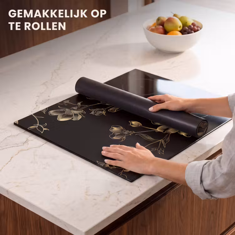 Inductie beschermer - Midnachtstuin in Monochrome Goud — 7