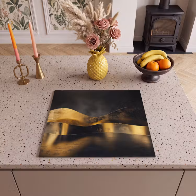 Inductie beschermer - Golven van Goud en Schaduw — 2