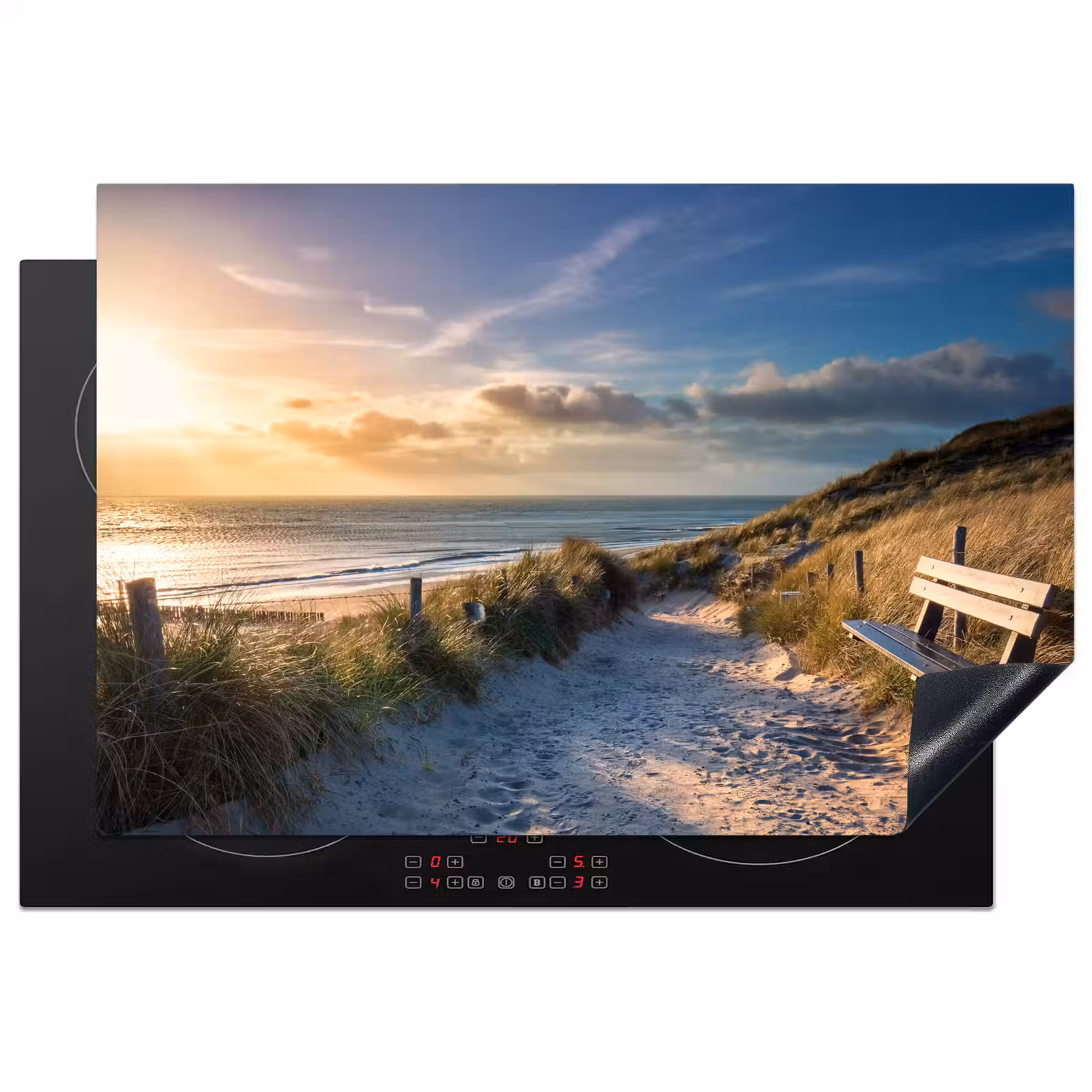 Inductie beschermer - Rustbank met Zeezicht — 1