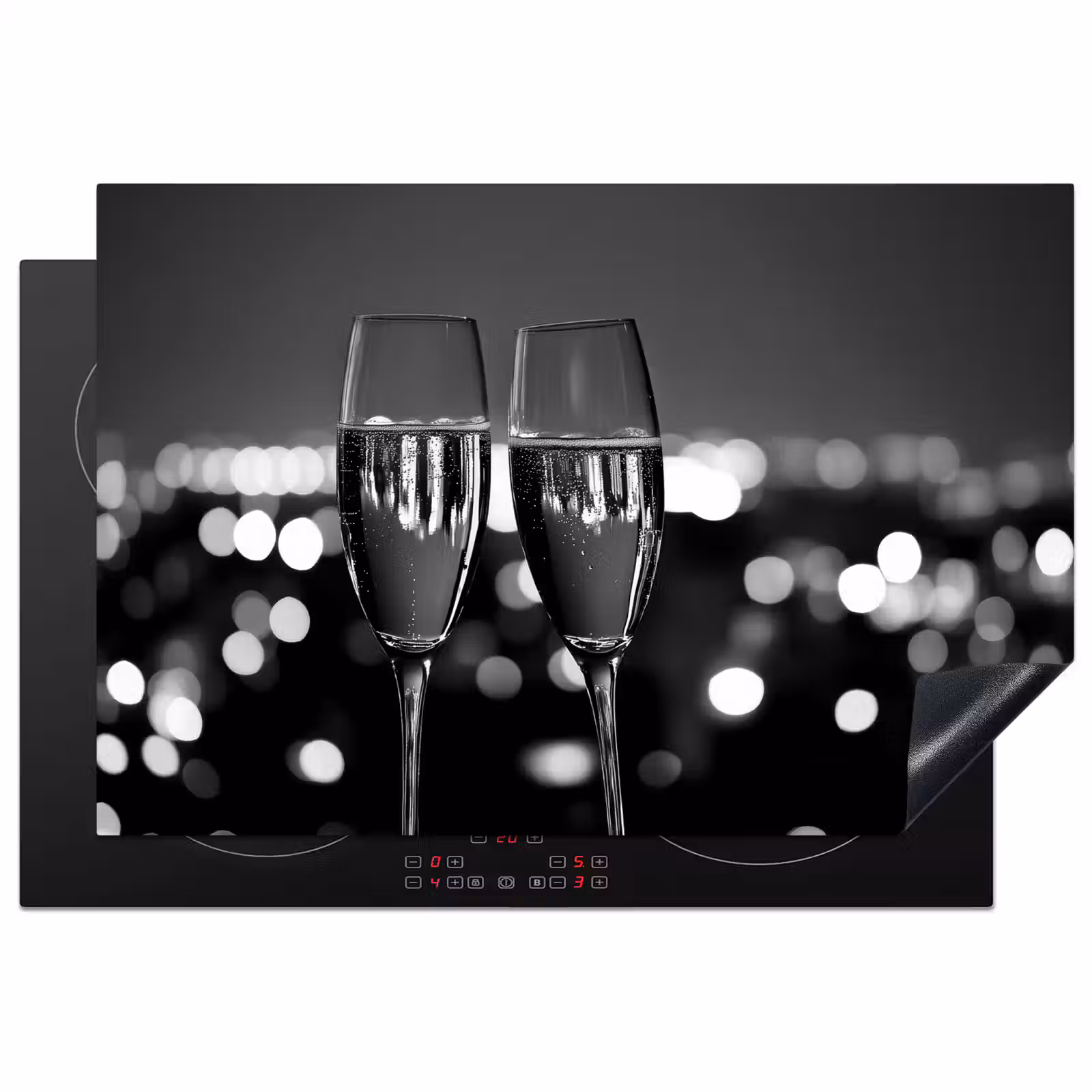 Inductie beschermer - Bubbels - Proosten - Champagneglazen - Stadslichten — 1