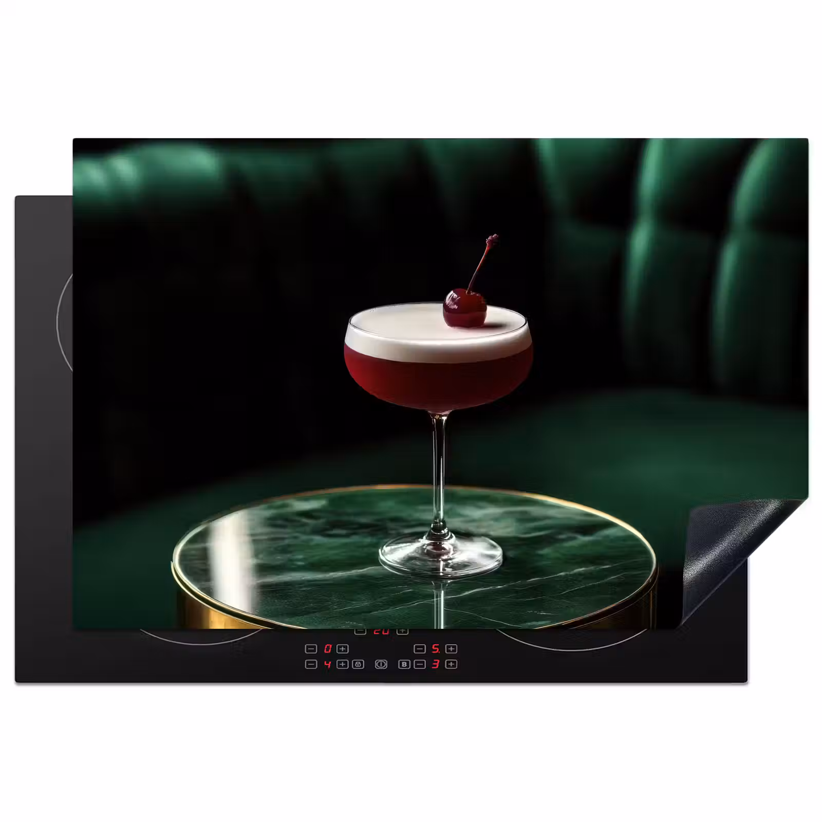 Inductie beschermer - Kers - Cocktail - Rood - Marmer — 1